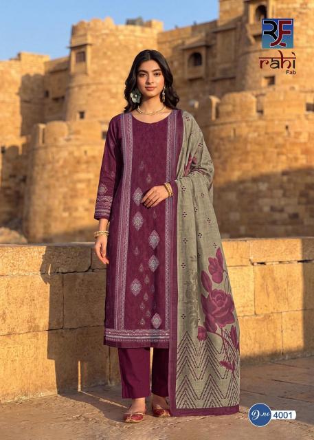 Rahi fab rising gold vol 4 dress materials wholesale